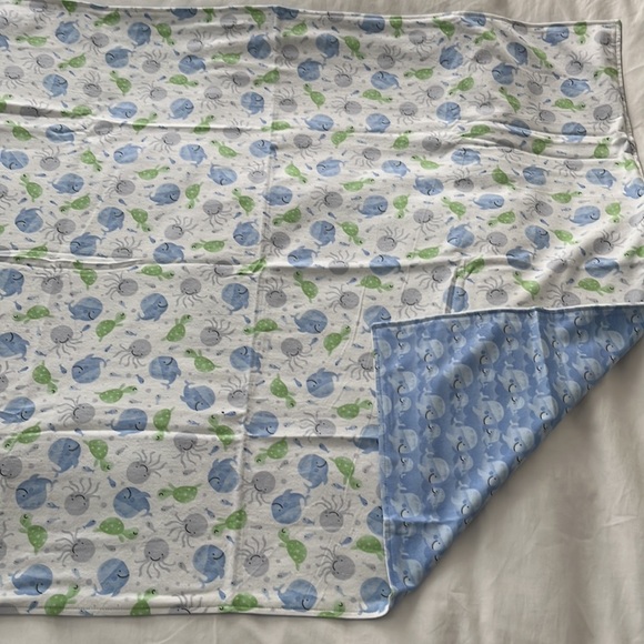 Sea life baby flannel receiving blanket - Picture 4 of 8